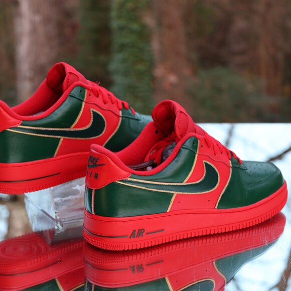 Nike Air Force 1 Red Green Gold Custom - Picture 13 of 15